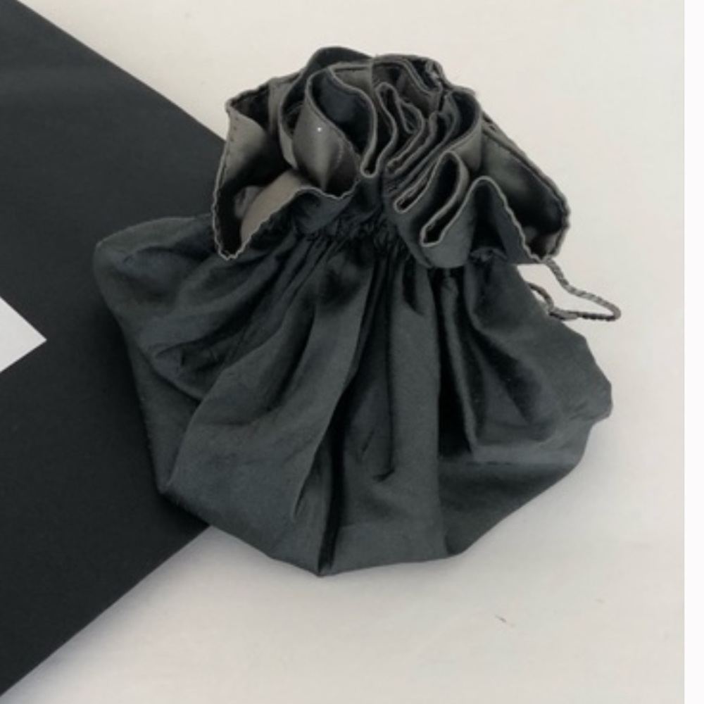 SAKS 5th Avenue Black Silk Pouch - Picture 2 of 5